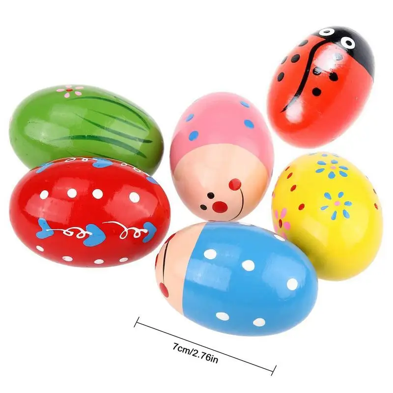 Egg Shakers 6pcs/set Kids Wooden Music Toys