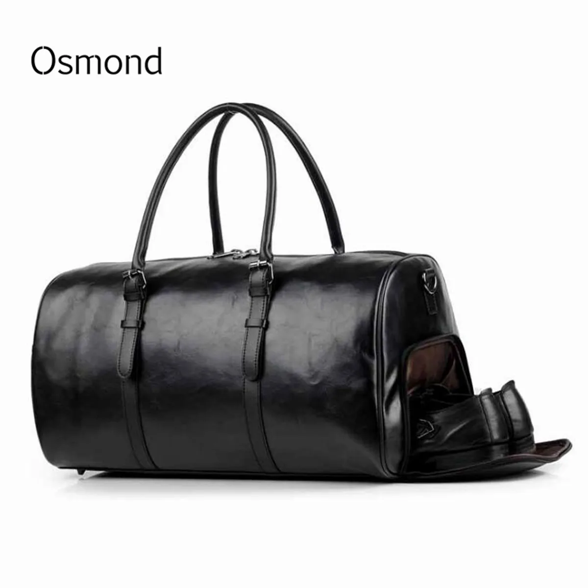 Black Traveling Pu Leather Gym Male Bag Top Female Sport Shoe Bag for Women Fitness Over the Shoulder Yoga Bag Travel Handbags