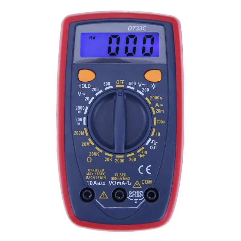 

Portable LCD Digital Multimeter Backlight Ammeter AC/DC Voltmeter Tester Tester LCD Backlight