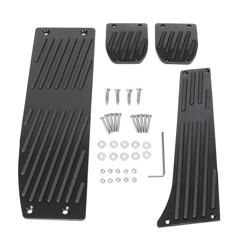 Throttle Fuel Brake Foot Pedals Footrest Covers Plates Kit Manual