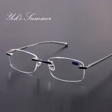 DIDI, очки для чтения без оправы, мужские, прямоугольные, алюминиевые, оправа для глаз, для женщин, оптические очки с диоптриями 1,0-3,5 H853