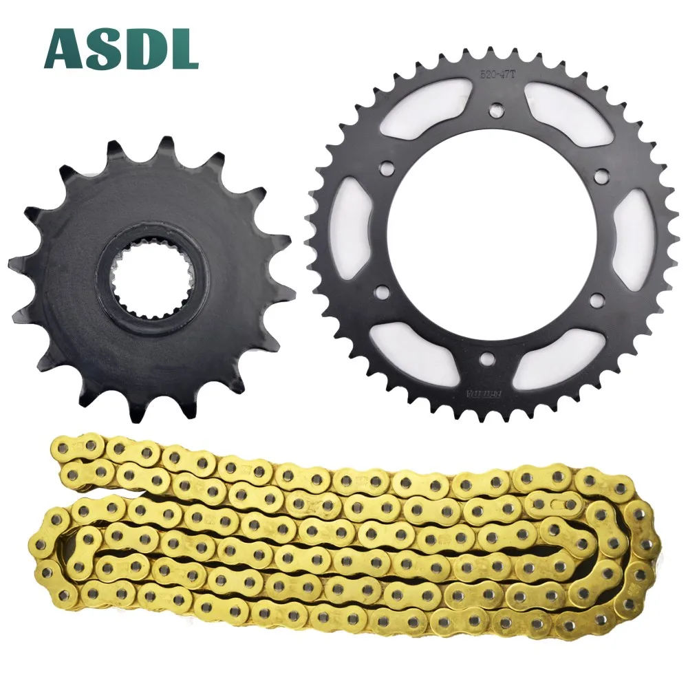 

520 16 Tooth 47 Tooth 1045 steel Motorcycle Transmission Chain and front rear sprocket set for Aprilia 125 ETX Tuareg 1986 1987