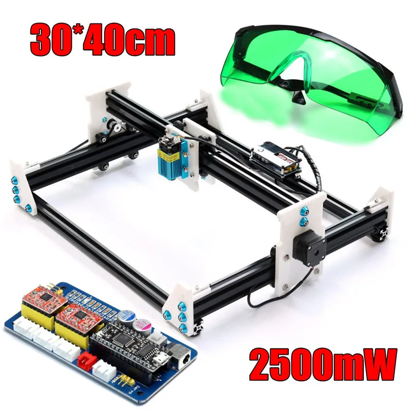 

2500mw CNC Laser Engraving Machine 30x40cm Engraving Area Desktop Laser Marker Printer Wood Router Cutting Cutter Engraver Kit