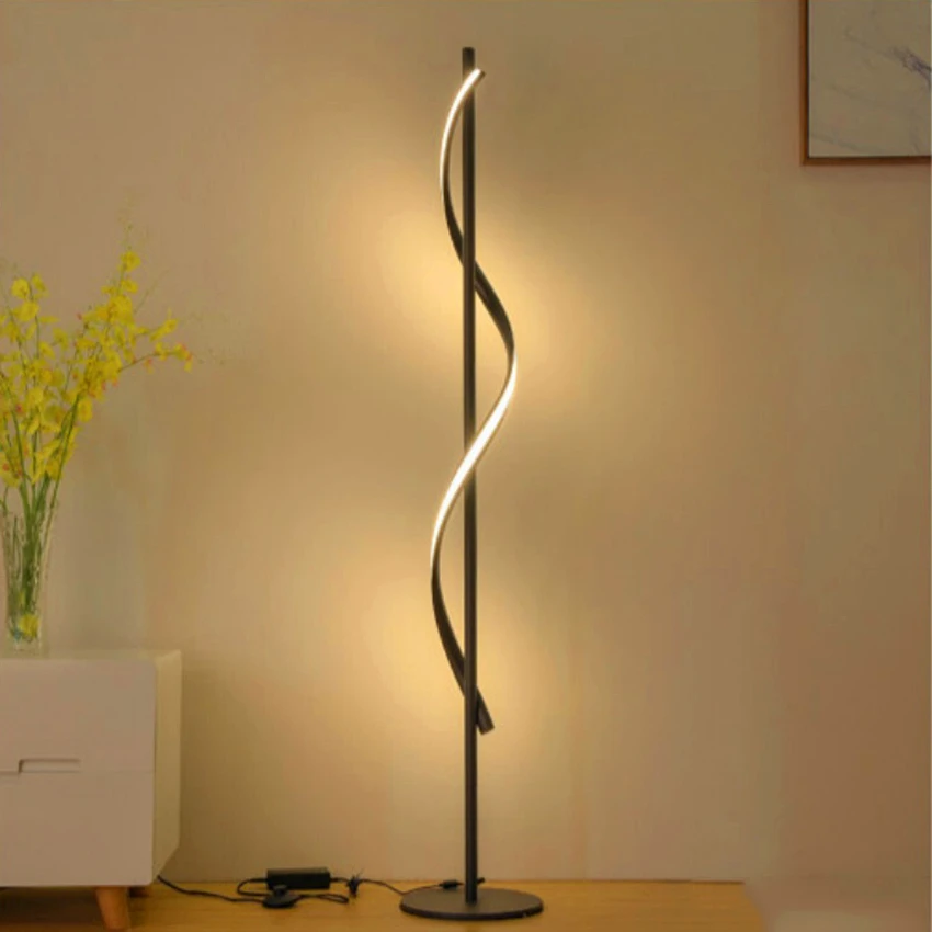 led spiral floor lamp