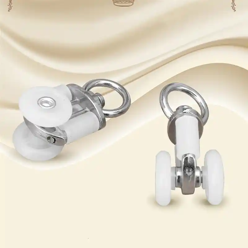 20pcs Hook Rod Rollers Plastic Curtain Rail Track Wheels For