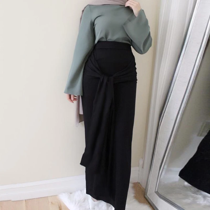 

Thick Women’s Skirt High Waist Long Cotton Blends Pencil Skirt Stretch Muslim