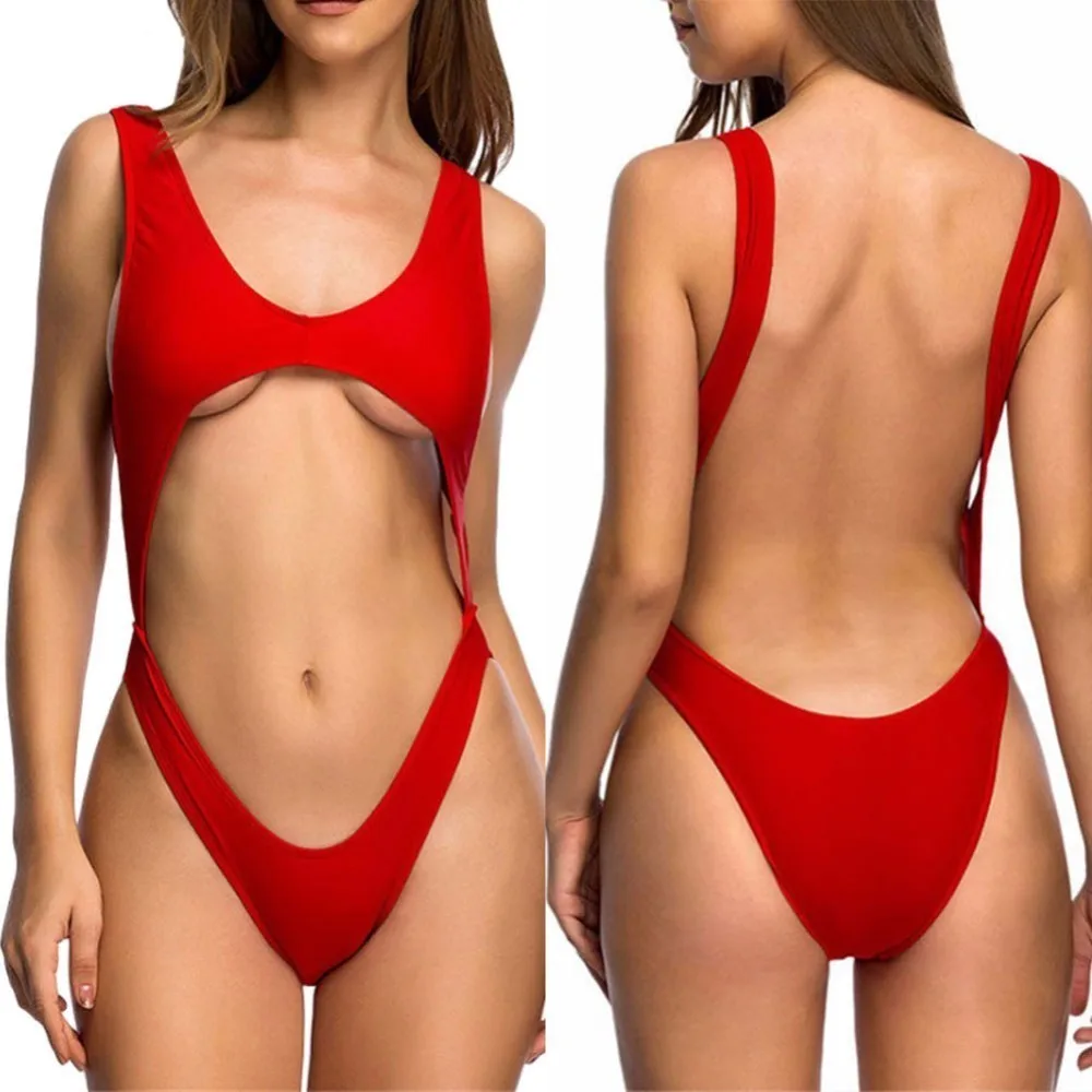 

Bikini Swimwear Women one piece swimsuit Lingerie Night High Cut Open Butt Crotchless Push Up Thong Leotard Semi-see Swimwear
