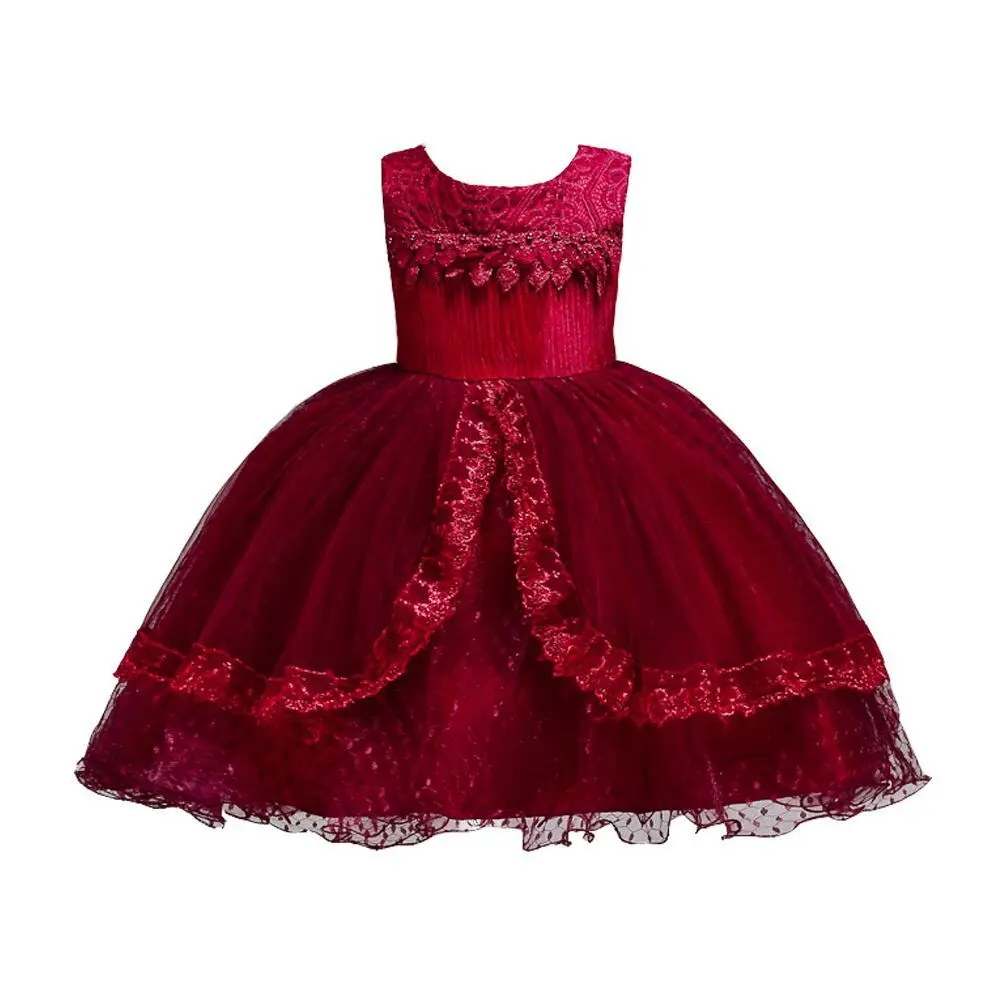 

Baby Girls Birthday Ball Gown Dresses Clothes Children Sleeveless Mesh Princess Dress Infant Party Costume 1-14 Years Vestidos