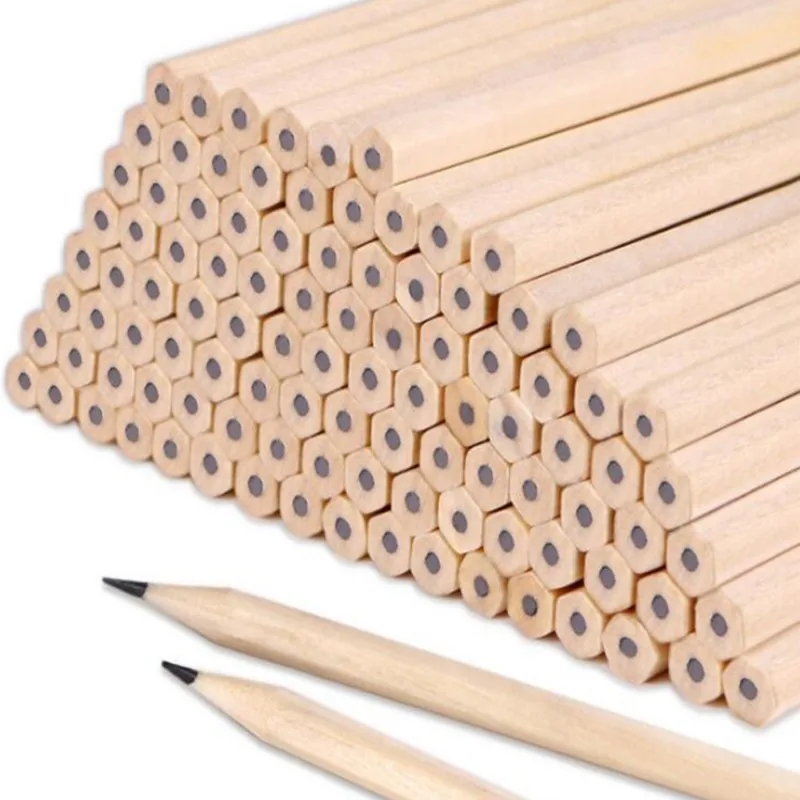 

2019 10Pcs Promotion Material Escolar 2b Pencil Wood-cased Sketching Black Core Crude Wood Nontoxic Pencils