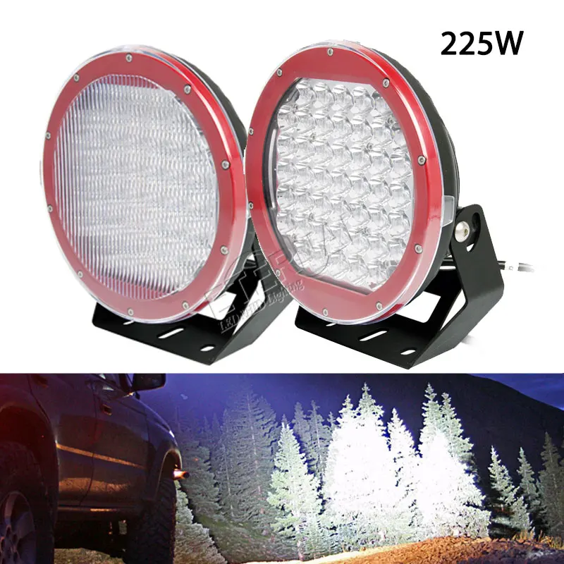

2pcs 225W led driving light spot flood beam ARB projector headlight work for 4WD off road 4x4 ATV UTV RV truck trailer Niva