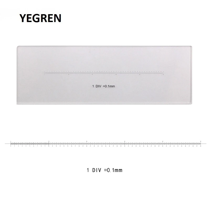 

DIV 0.1 mm Calibration Slide Length 50 mm Horizontal Scale Ruler Linear Scale Stage Micrometer for Microscope