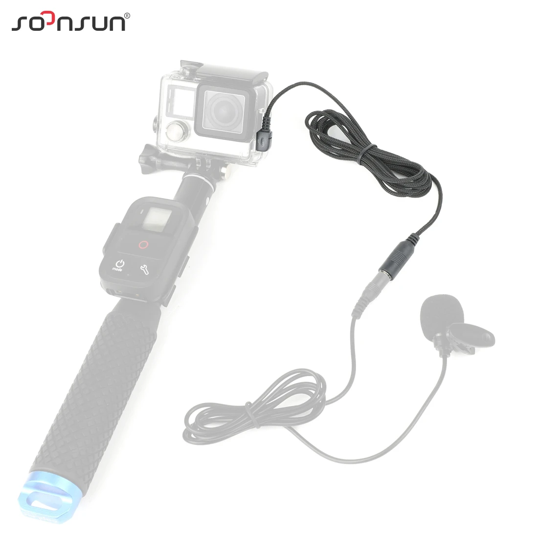 Кабель переходник SOONSUN Mini USB 2 м с внешним микрофоном 3 5 мм для GoPro Hero + 4 аксессуары Go