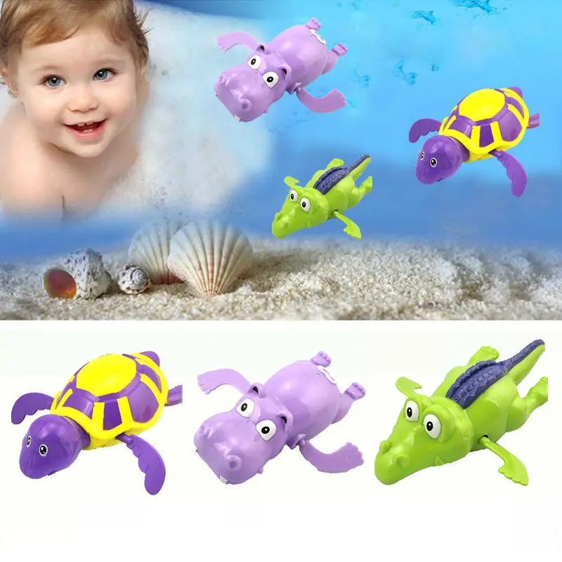 

Wind Up Swimming Turtle Hippopotamus Crocodile Pool Animal Funny Toy For Baby Bath