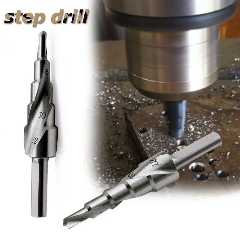 Triangular Shank Spiral Groove HSS Step Drill Bit Industrial Reamer Metal Hole Saw Shank Core Drill Bits