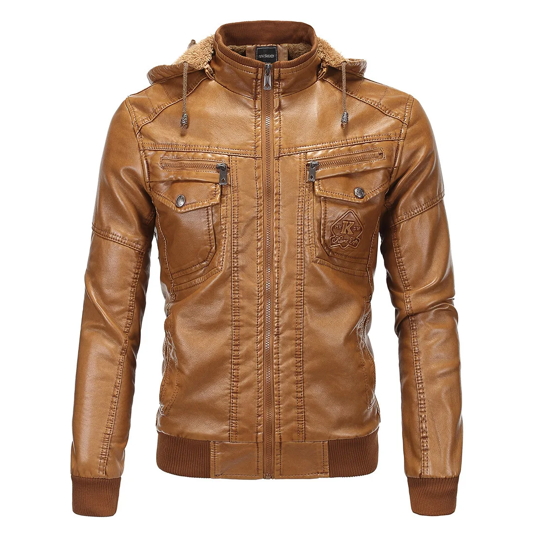 Marque Mâle Qualité Cuir D'hiver Veste Yellow Manteaux Pu En Hommes Fausse Haute Fourrure Polaire Survêtement Vestes Occasionnels Locomotive 2IbW9YeEDH