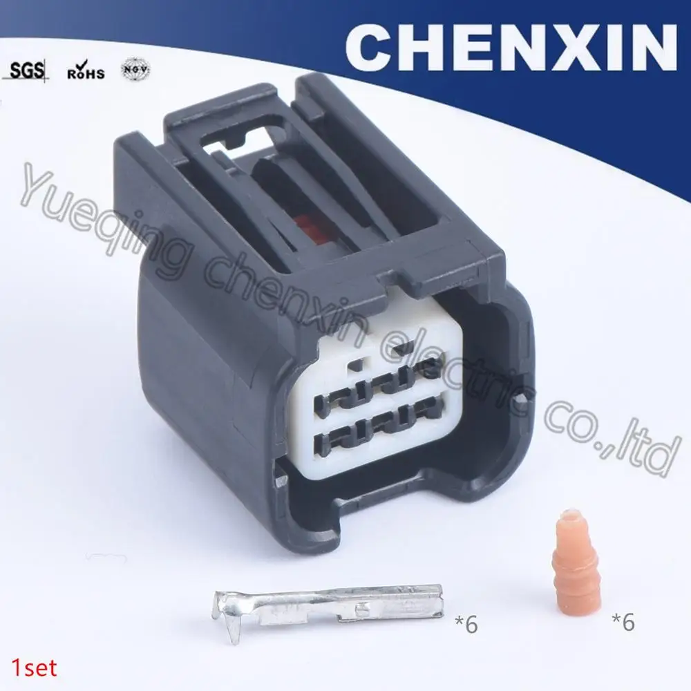 

Black 6 pin (0.6) female sealed waterproof auto connectors wiringcase connector socket car auto connector plug 6P 7283-2764-30