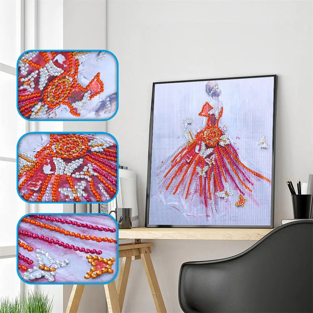 

Special Shaped Diamond Painting DIY 5D Partial Peacock Chrysanthemum Drill Cross Stitch Kits Crystal Rhinestone Arts Painting
