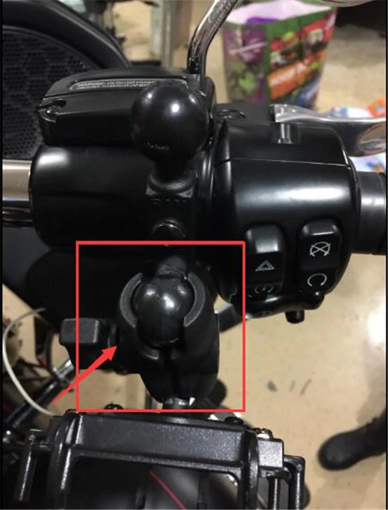 Motocicleta bicicleta ATV 9mm agujero y 1 "Bases de bolas + brazo de doble toma corto compuesto