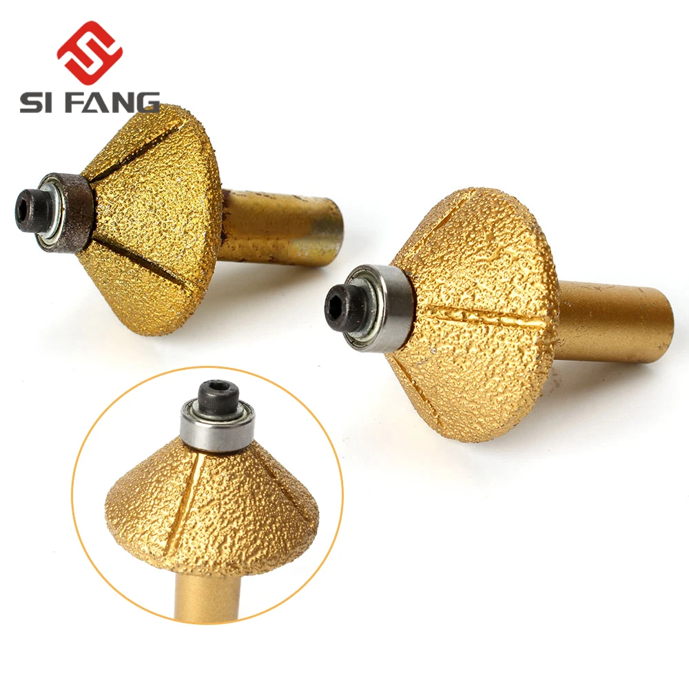 

Diamond Brazed Chamfer Angle Wheel router bits with bottom bear Cone Type Bullnose Vacuum brazed diamond BRAZED Profile Wheel