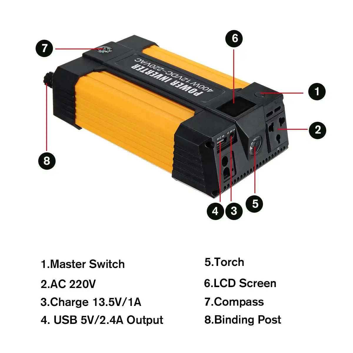 Car Jump Starter Battery Emergency Charger with Modified Sine Wave Inverter Function 89800mAH 12V Power Bank Booster Starter