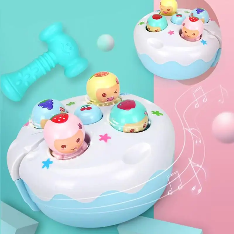 Электрическая фруктовая игра легкая игрушка машина со звуком и молотком