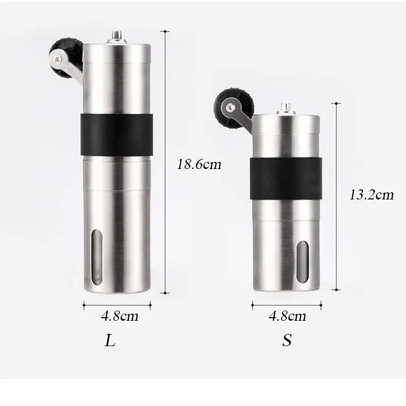 Мини ручная керамическая кофемолка из нержавеющей стали, регулируемая кофейная мельница с резиновой петлей для хранения, Легкая очистка