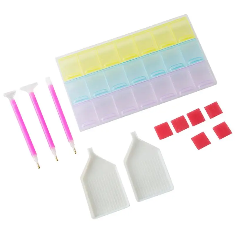 

12pcs Diamond Painting Embroidery Set 3D DIY Threaded Tray Sticky Glue Cross Stitch Tools For Learner Amateur Beignner