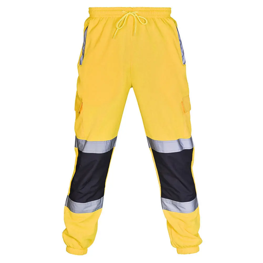 

Men's Sweatpants Reflective Cargo Pants Stripped Pants Work Loose Joggers Trousers Male Man