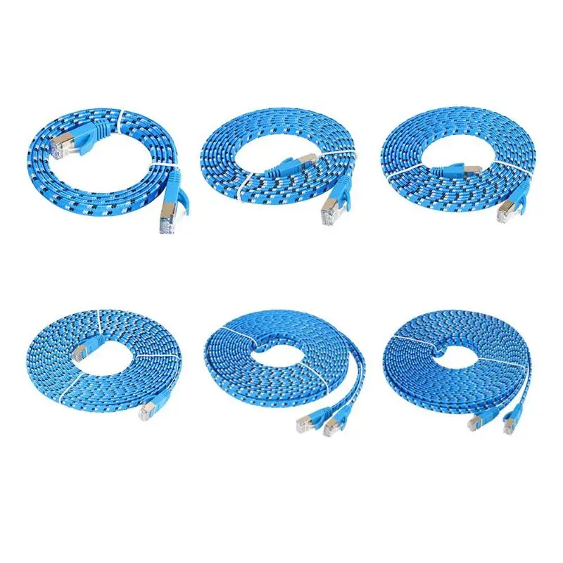 

Cat7 Ethernet Cable Flat RJ45 Networking LAN Cords Jumper Gigabit Wire
