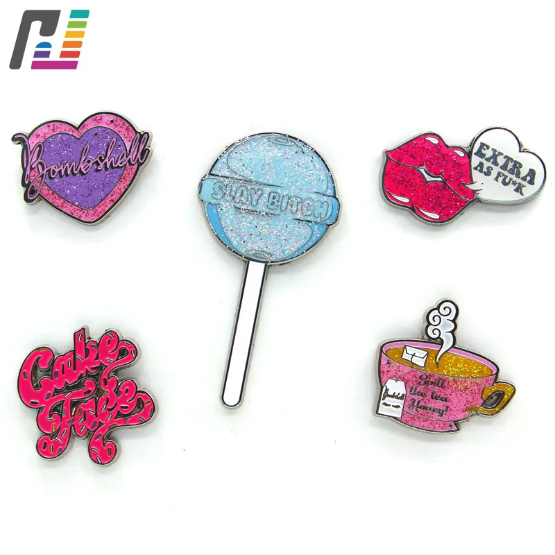 

Cakeface Bomb Shell Heart Spill the Tea Honey Pins Slay Bitch Pin Brooch Button Pin Enamel Lapel Pin Brooches for Women Jewelry
