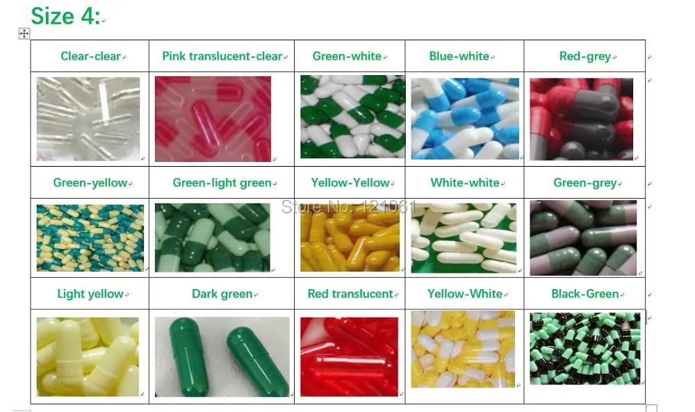 

4# 250pcs!Many colored empty capsules,hard gelatin empty capsules size 4! (joined or seperated capsules available!)