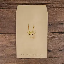 Милые конверты из крафт-бумаги с принтом животных, желтые конверты, подарочная сумка