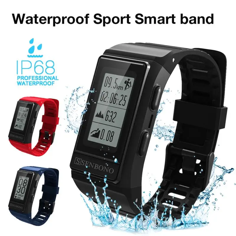 

For SENBONO S909 GPS IP68 Waterproof Sport Smart band Monitor Cardiaco Activity Tracker Altitude Heart RateWatch Smart Wristband