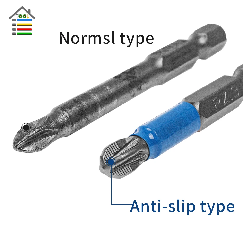 12 шт. Gcr15 крестовые биты шестигранные хвостовые противоскользящие отвертки биты магнитные Одна Головка PH1 PZ1 PH2 PZ2 PH3 PZ3 50 мм длина