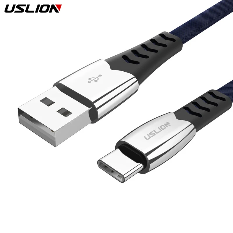 USLION USB кабель типа C из сплава USB C кабель типа C для huawei P20 Lite Pro 2A usb кабель для зарядки samsung galaxy s9 s8 plus