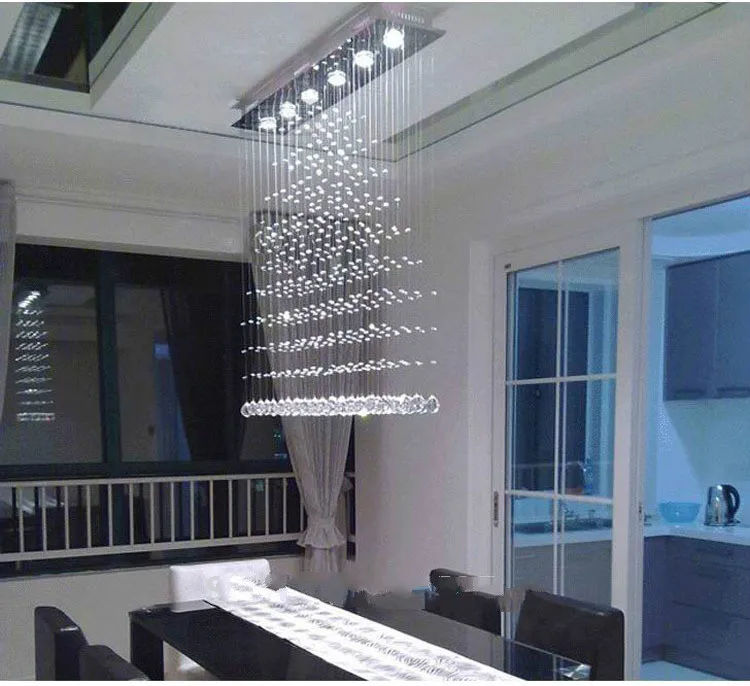 Us 118 4 26 Off 3 5 6 Heads Modern Crystal Led Ceiling Lights Fixture Rain Drop Curtain Lustre Hanging Square Ceiling Lamp Lustres In Ceiling Lights