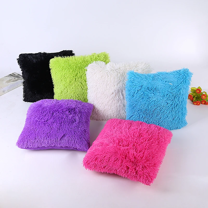 

colorful Crystal plush soft and comfortable pillowcase high quality fabric bedroom and living room decorative pillow case 25