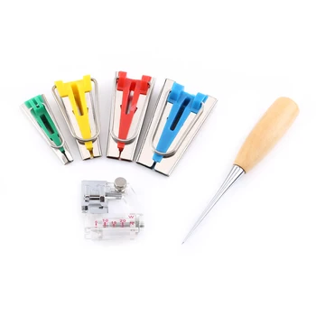 

6pcs Bias Tape Maker Kit 6/12/18/25mm Binding Tool fabric Sewing Quilting Guide Strip sewing