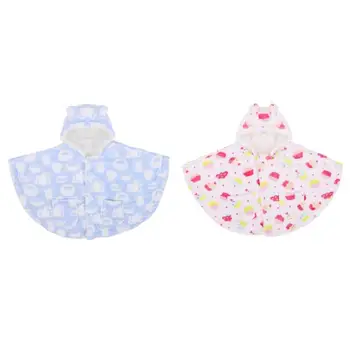 

Infants Hooded Baby Cloak Cartoon Soft Velvet Batwing Sleeve Outerwear