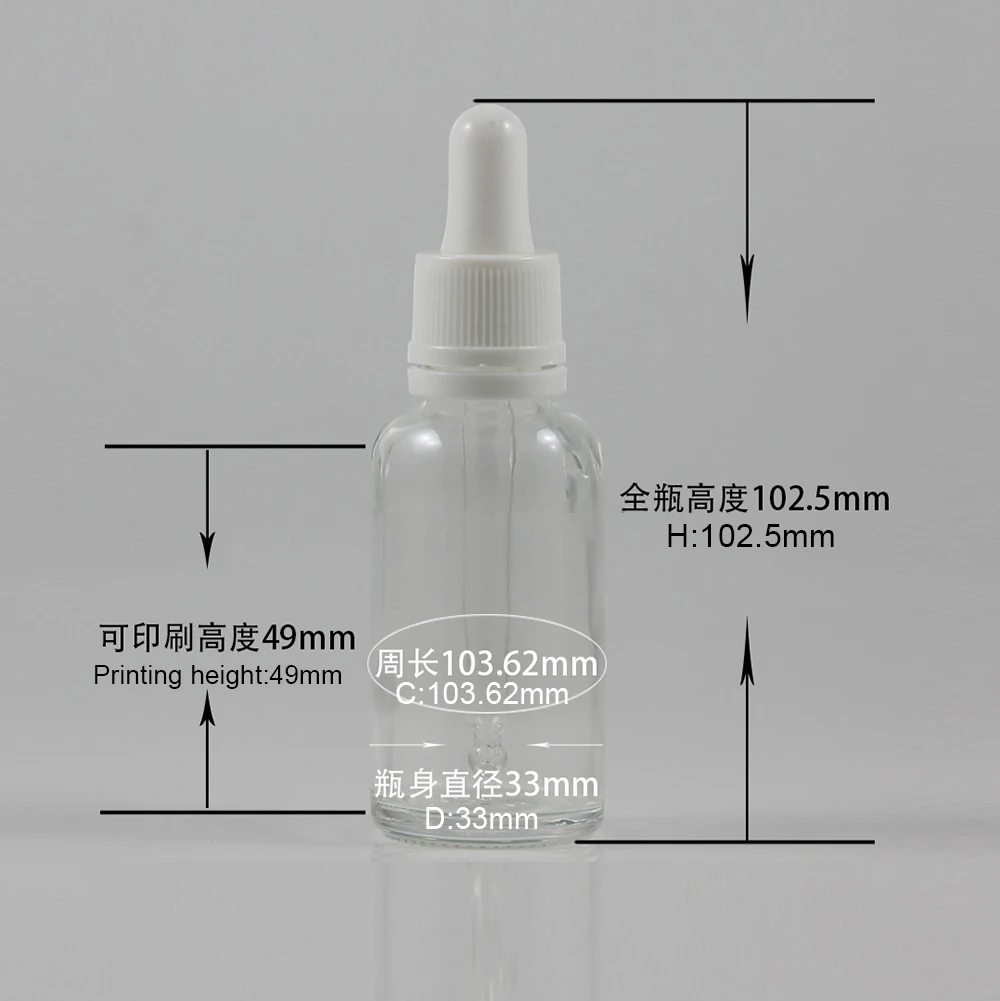 100PCS A LOT glass bottle 1oz Clear e liquid dropper plastic 30ml malaysia | Красота и здоровье