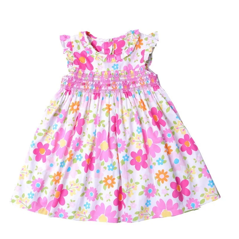 

girl smock dress summer cotton girl flower dress fashion baby boutique clothes kids smocked dress party princess beautiful