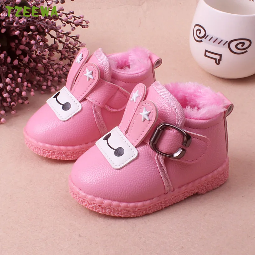 2018 Children Boots PU Leather Baby Girl Shoes Princess Ankle Baby