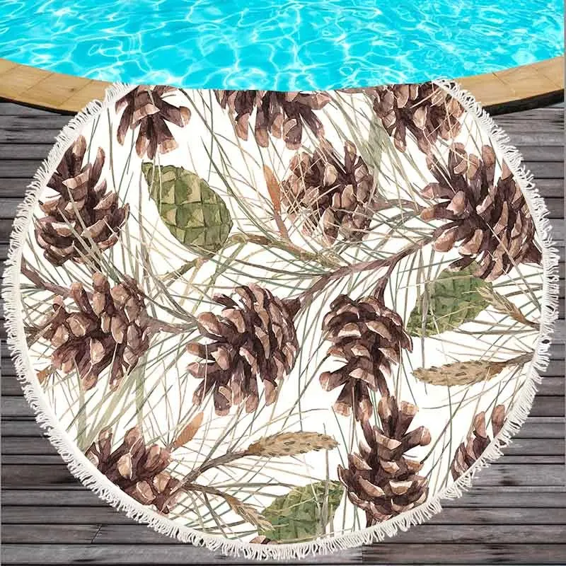 

The Flower With Tassel Super Fine Fiber Is Big 150cm X 150cm Centimeters Circular Beach Towel Active Print Beach Towel