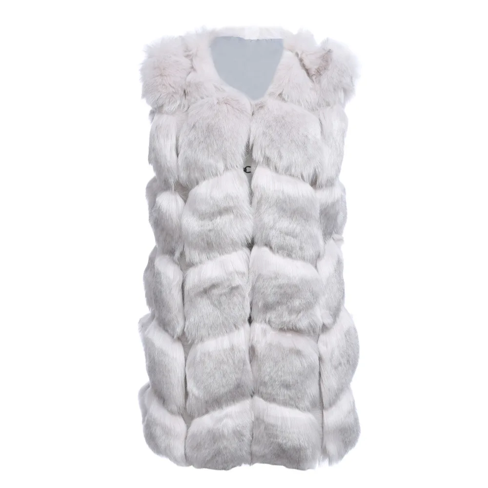 

COSMERA Stylish Round Neck Sleeveless Color Man-made Fur Women Waistcoat on sale