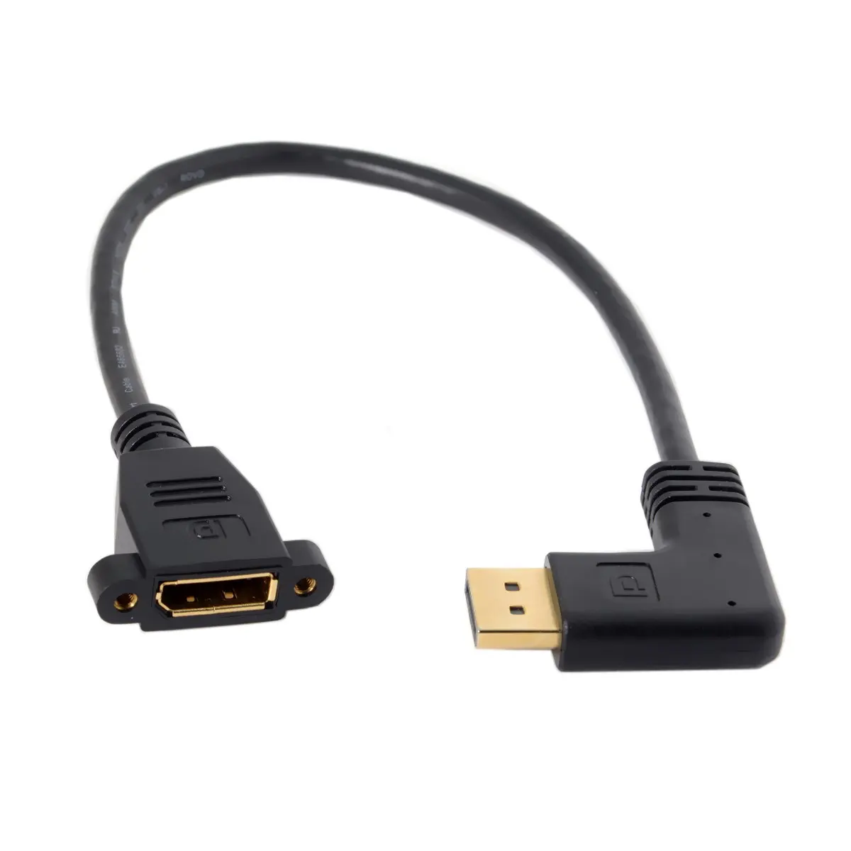 

Cablecc DisplayPort Display Port Male to Female 90 Degree Right Down Angled / Left Down Angled Extension Cable 30cm Black