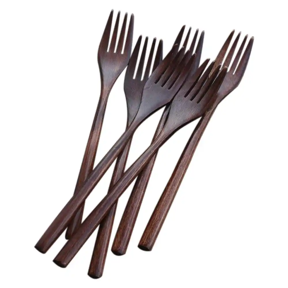 Blackr Wooden Spoons and Forks for Desserts Chips Snacks Cereal Salad Fruit Decoration 2pcs/Set Blackr Wooden Spoons and Forks for Desserts Chips Snacks Cereal Salad Fruit Decoration 2pcs/Set