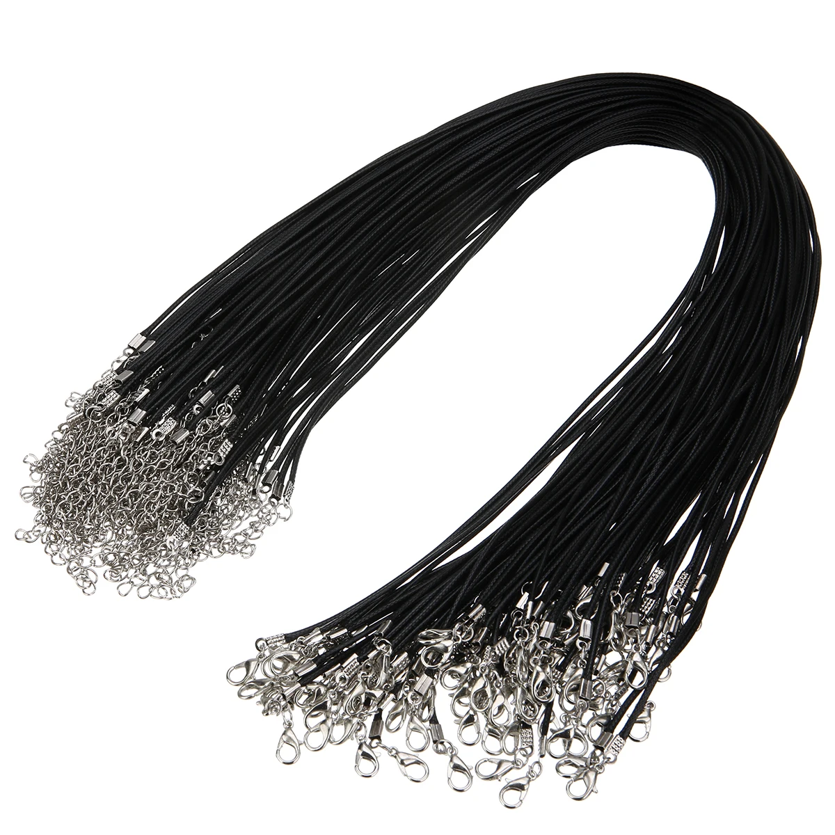 100pcs Black Lobster Clasp Lanyard Chain Straps Lanyard Necklace Hanging Rope Chain Strap