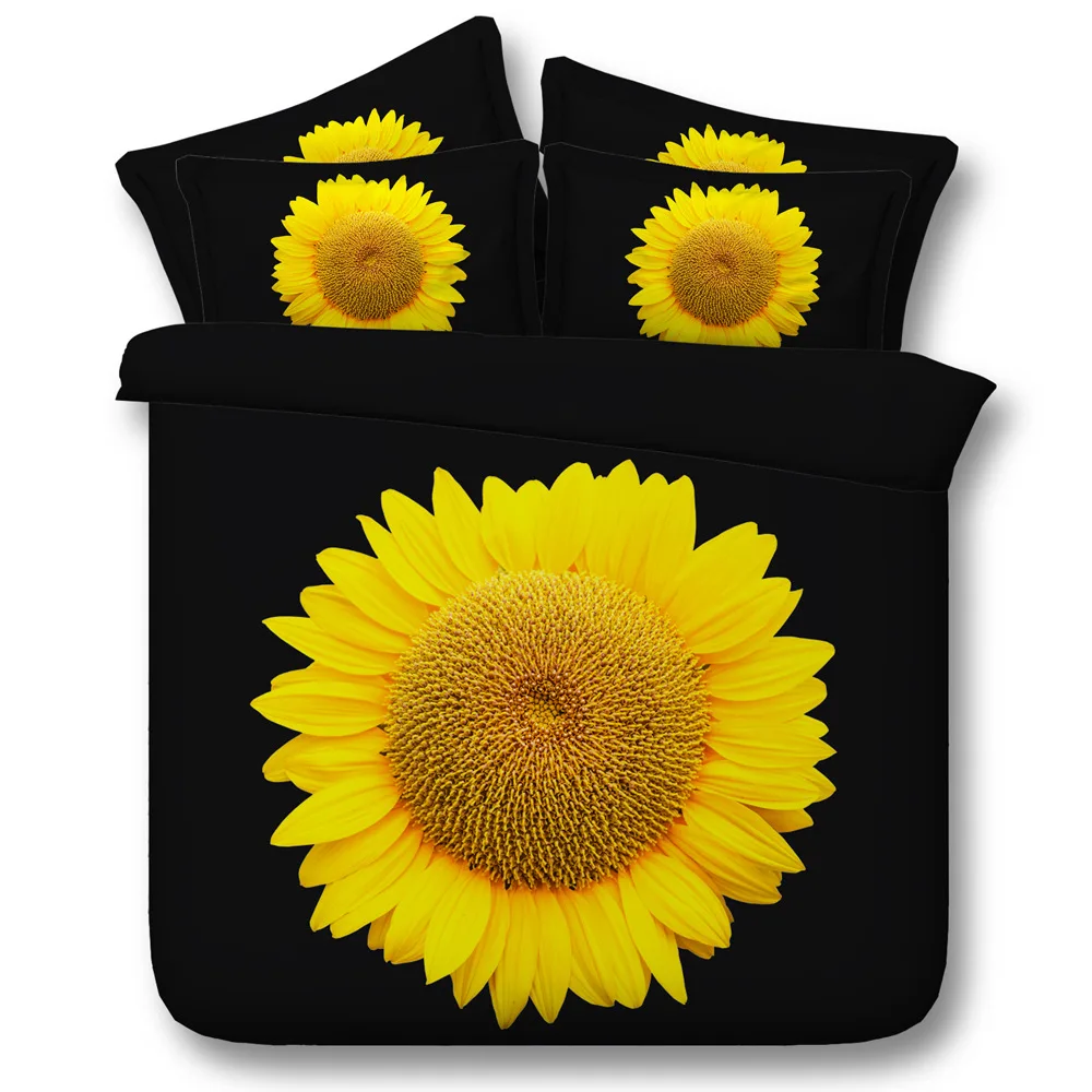 Sunflower cotton Bedding set 3D Floral duvet cover sets bedlinen set