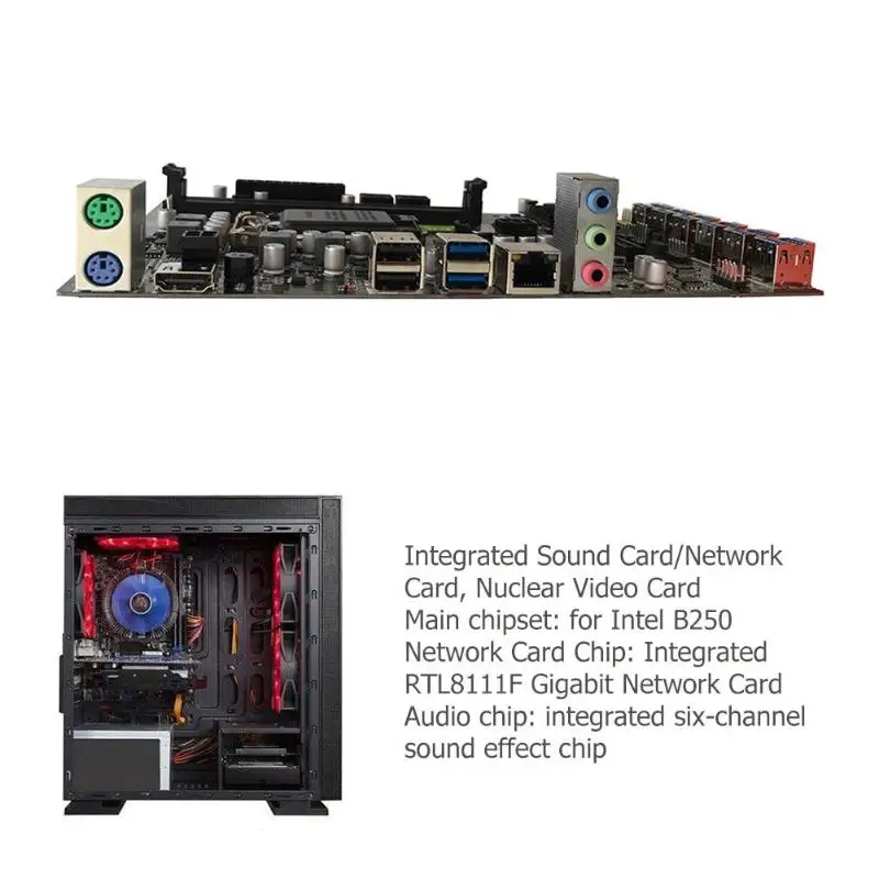 

Alloet Dual Channel USB3.0 to PCIE Slot Expansion Adapter Desktop Mainboard B250 12P-BTC Mainboard LGA1151 CPU DDR4 Memory