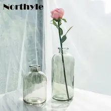 DH стеклянная ваза для цветов современные стекло напольная ваза для украшения дома Цветочные стеклянная бутылка стеклянная Террариум Свадебные украшения